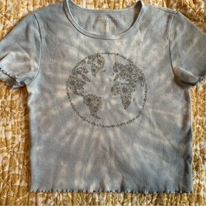 America Eagle Earth Floral Graphic cropped top